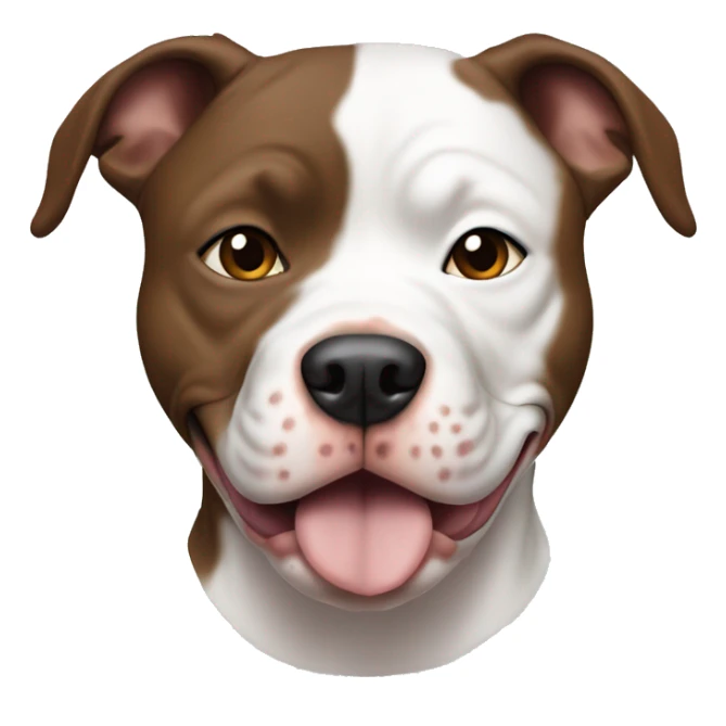 Female pitbull with white face and brown patch over only one eye  sticker