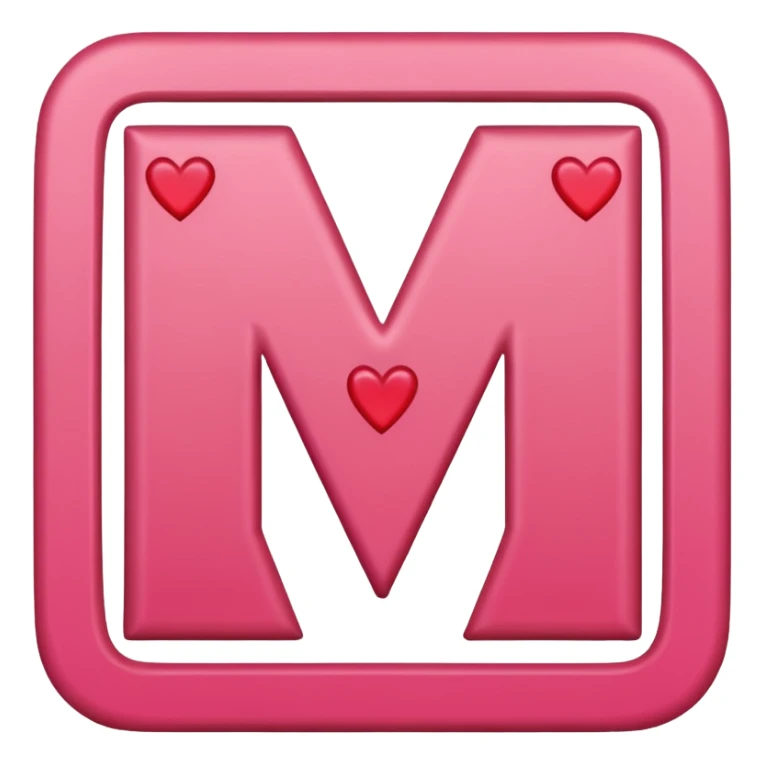 chtel bych pismeno M ze srdicek 💗 tehlech ve ctvrecku z ♥️ sticker