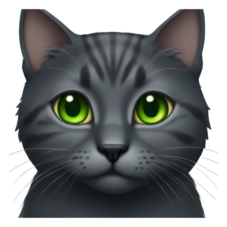 dark-gray-cat with green eyes sticker