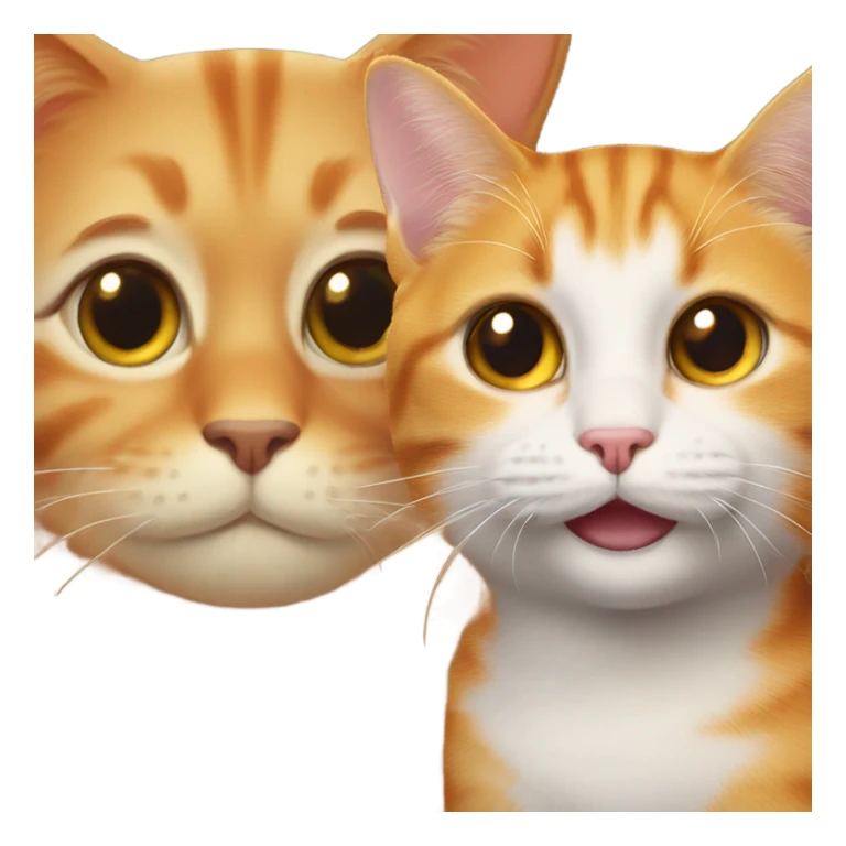 happy teary eye emoji and orange cat sticker