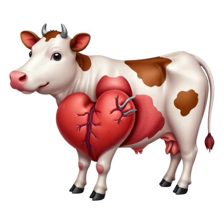 Cow heart sticker