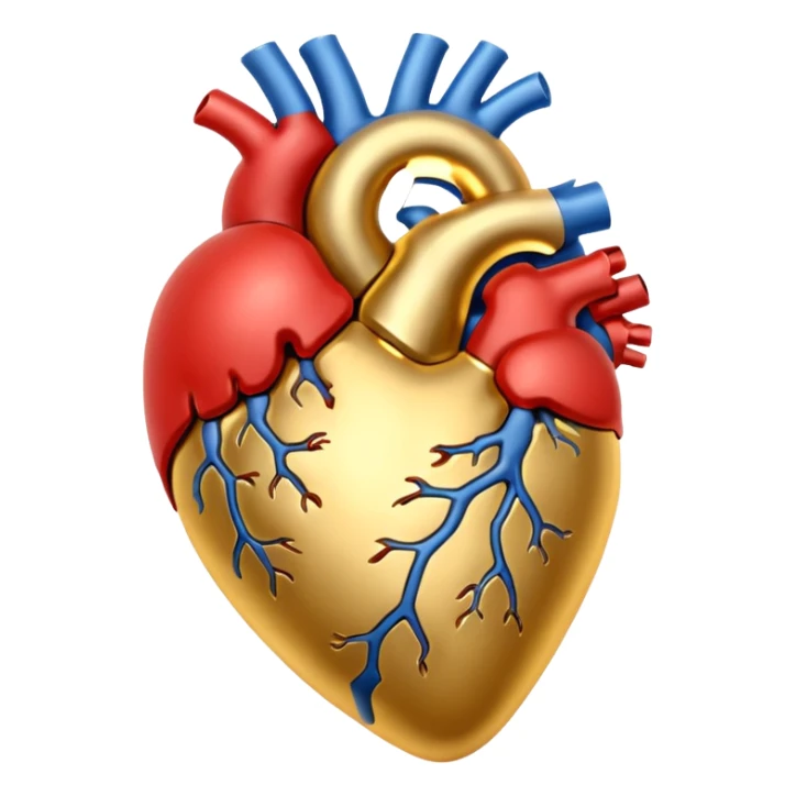 Anatomical heart golden colour only  sticker