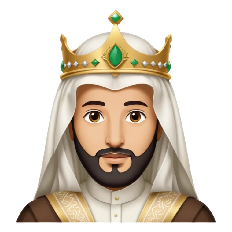 Mohammed bin Salman, Saudi Arabian crown prince, in traditional Saudi attire with white headdress sticker