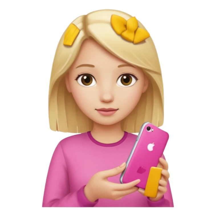 A blonde haired girl with a pink iPhone 16 ￼ sticker