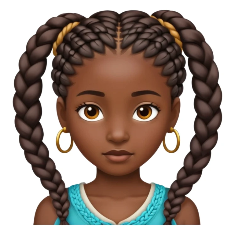 back of african girls head sticker