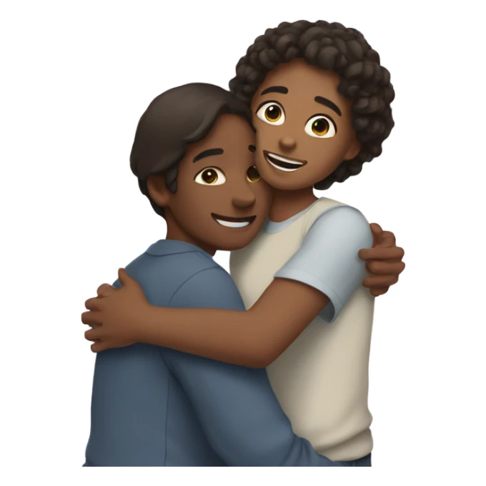 Sister and brother friendly hug sticker