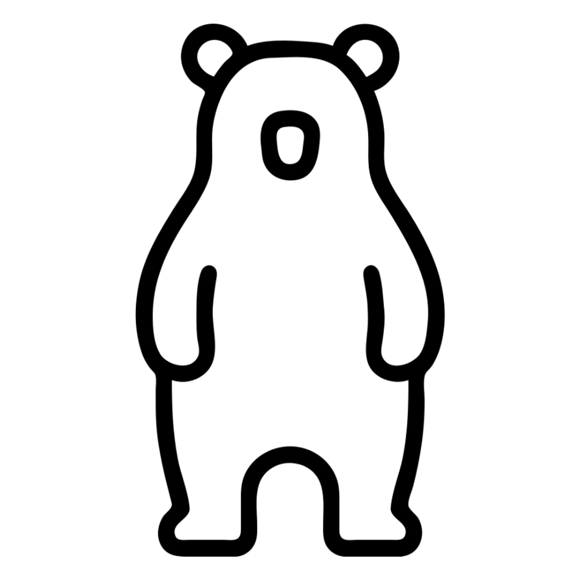 standing bear icon, clean and modern sticker