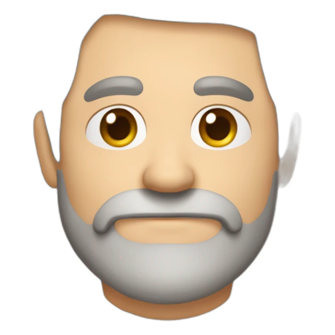Middle-aged brown-haired, grey-bearded guy who is happily instrentive and hyperactive sticker