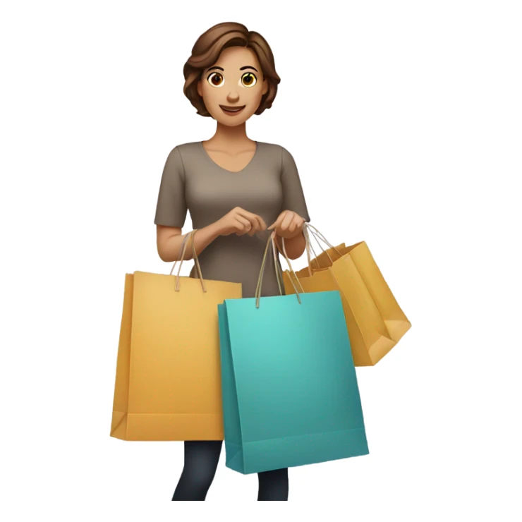 Pretty woman with short brown hair shopping sticker