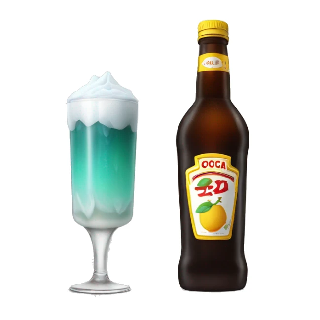 fernet con coca y hielo en un vaso de botella de plástico cortada sticker