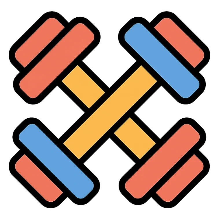 color outline icon of dumbbells sticker