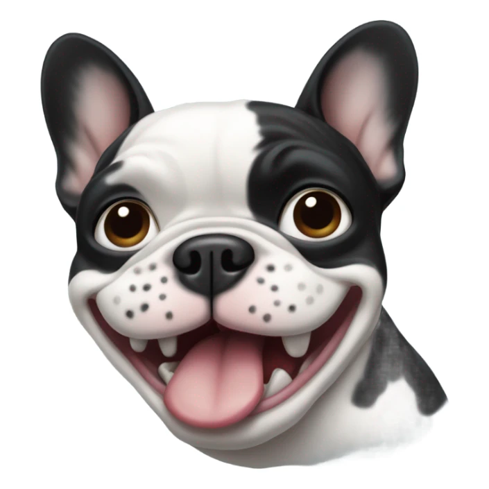 Black and white pied French Bulldog saying Cram sticker