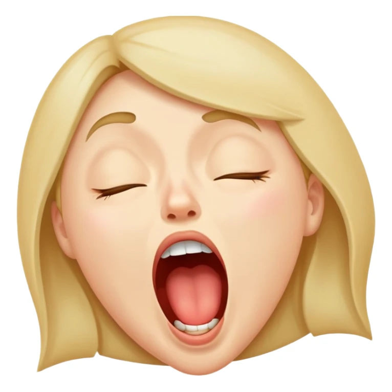 sleepy face with mouth open in a yawn sticker