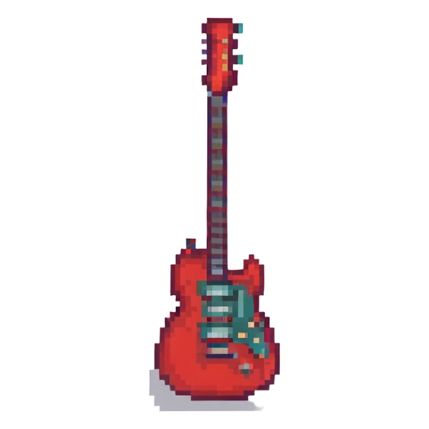red guitar sticker