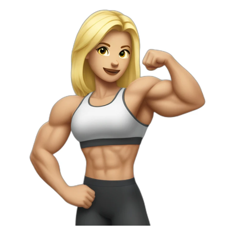 Strong muscle arm blonde girl sticker