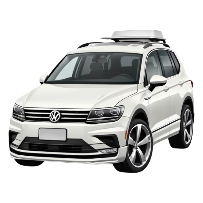 white VW Tiguan with tuned up bonnet sticker