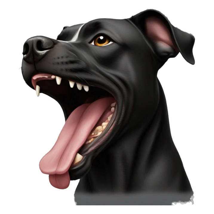 black staffordshire terrier howling sticker
