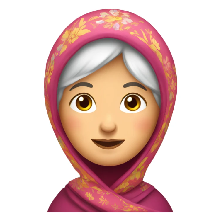 Russian grandmother in colorful babushka sticker