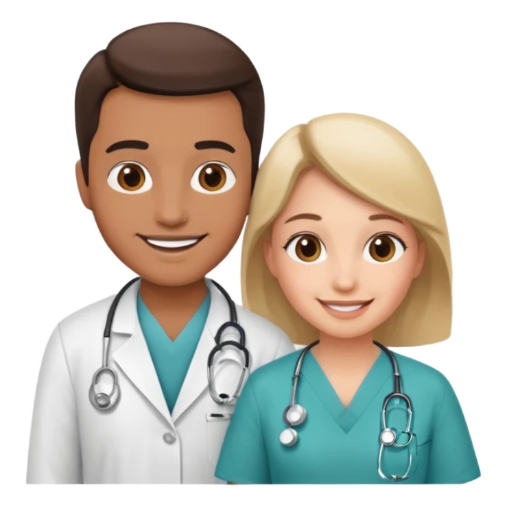 medico y paciente en una consulta sticker