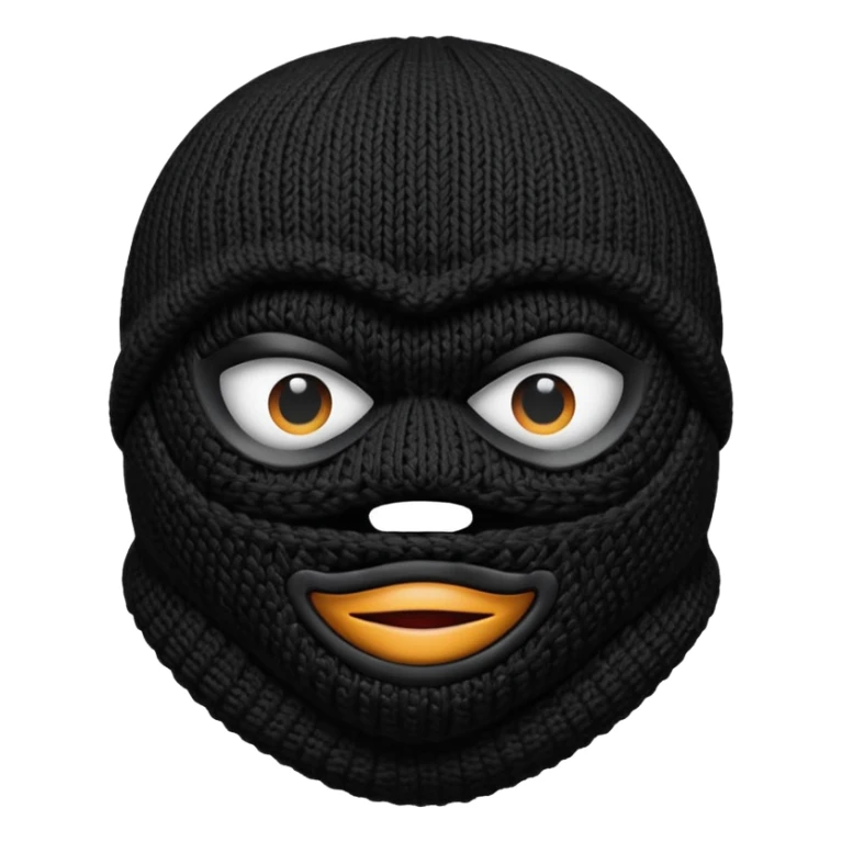 ski mask with eye and mouth holes sticker