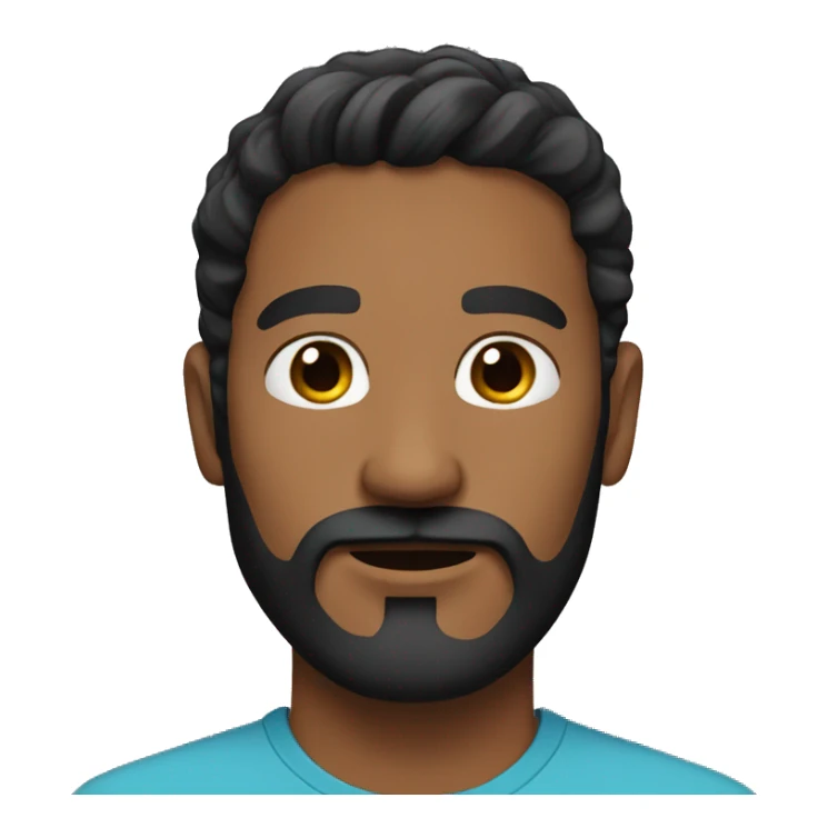 Brown skin man long black hair black beard with mustache sticker