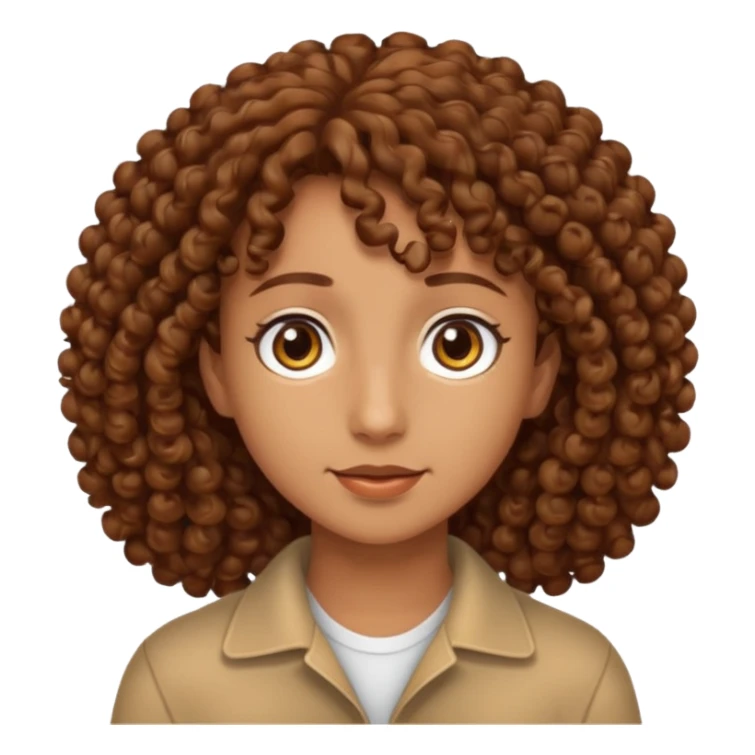 Nano con capelli ricci marroni, occhi marroni sticker