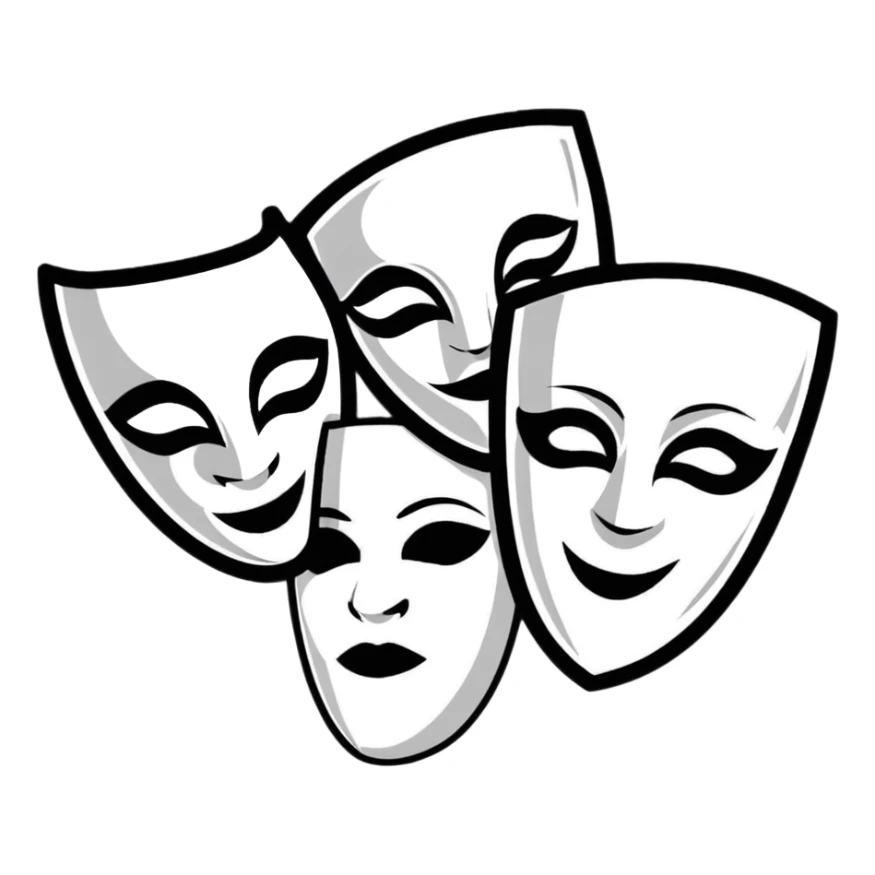 theatre masks drama comedy tragedy sticker