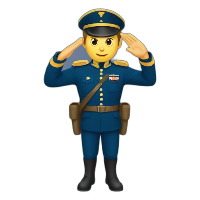 French soldier military salute sticker