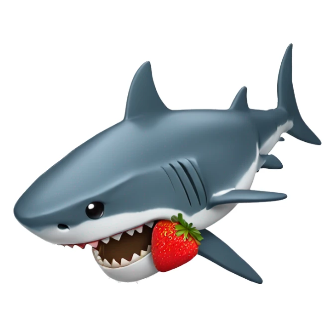 Shark eating chocolate covered strawberries  sticker