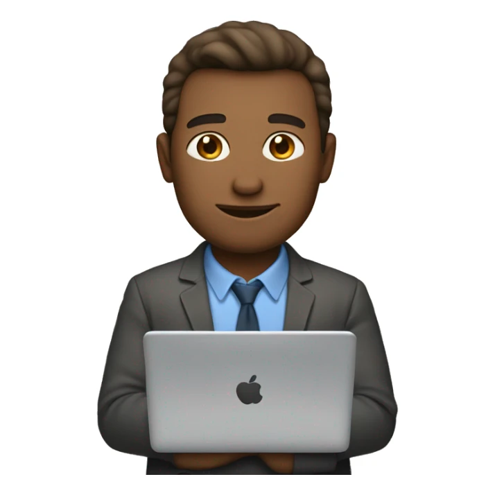 use the same image of the man working on laptop but lighten the skin tone to light brown sticker