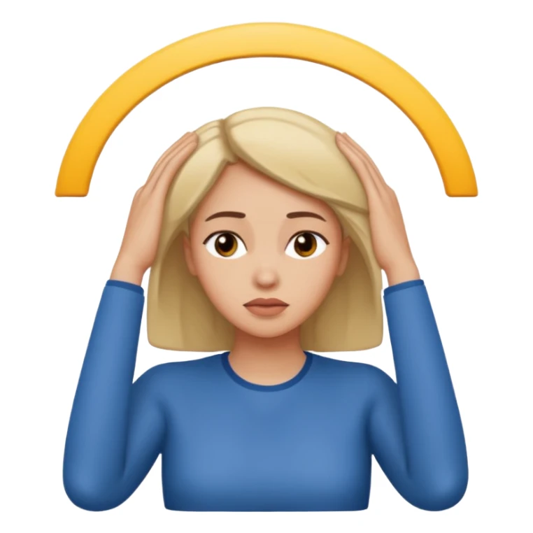 decision gesture women hands on top of the head sticker