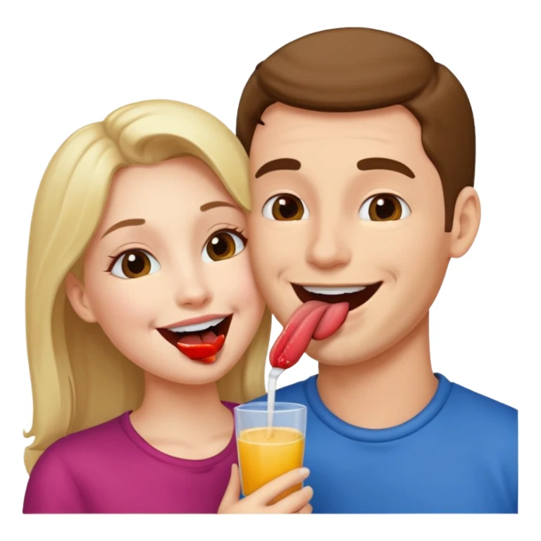 A woman licking a man happily sticker