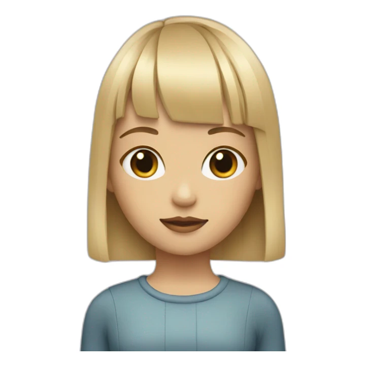A blonde girl with a fringe and a square haircut sticker
