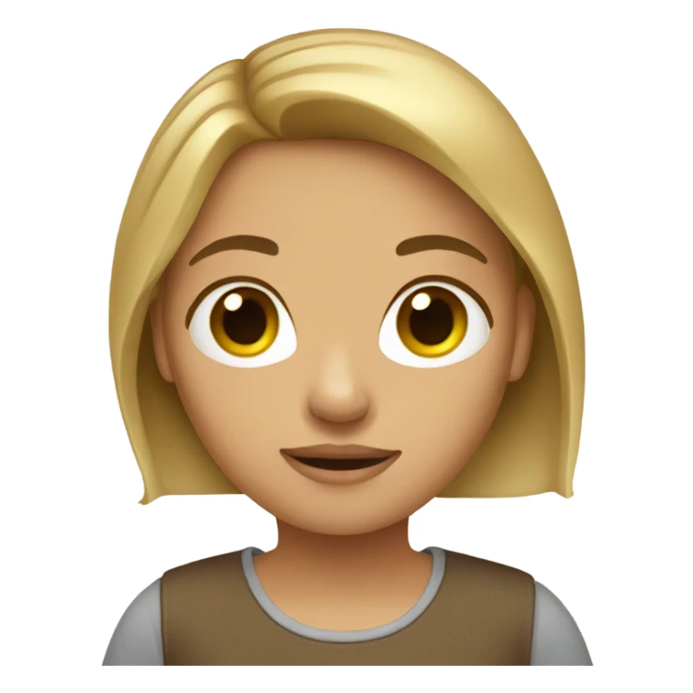 Brown hair girl with blond sticker