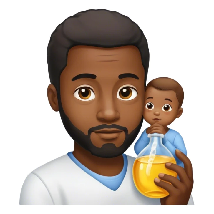 Black man with baby oil sticker