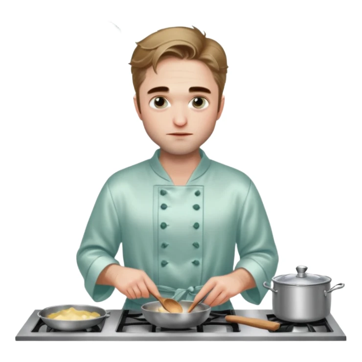 robert pattinson en nuisette qui fait la cuisine  sticker