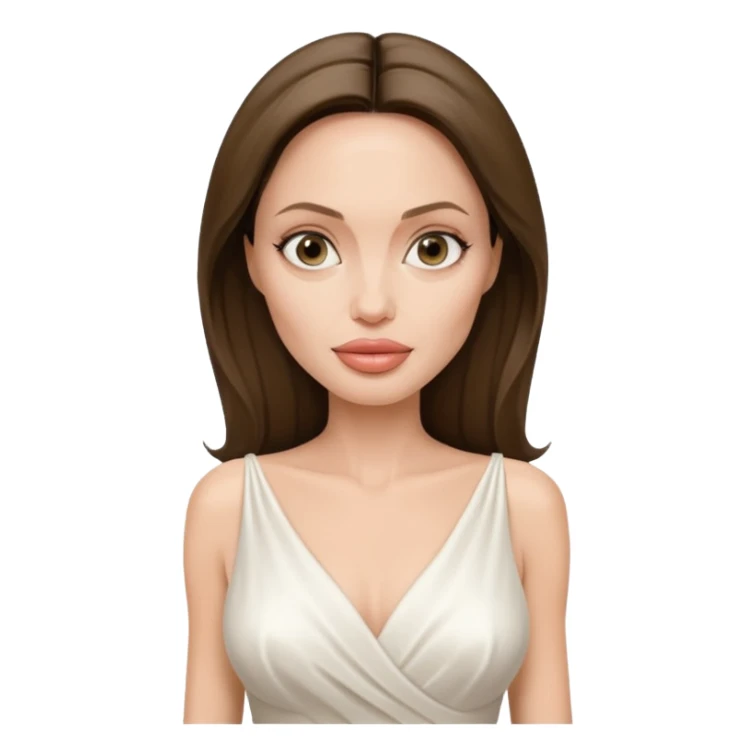 Angelina Jolie, white dress sticker
