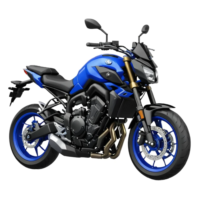 Yamaha MT-07 motorcycle parked with helmet sticker