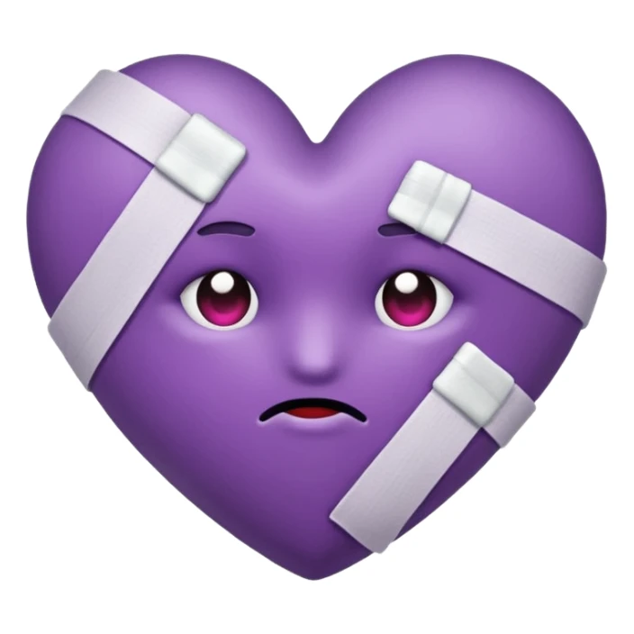 Purple heart with a bandage  sticker