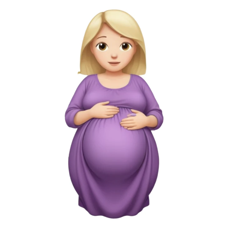 heavily pregnant woman with very large overdue belly sticker