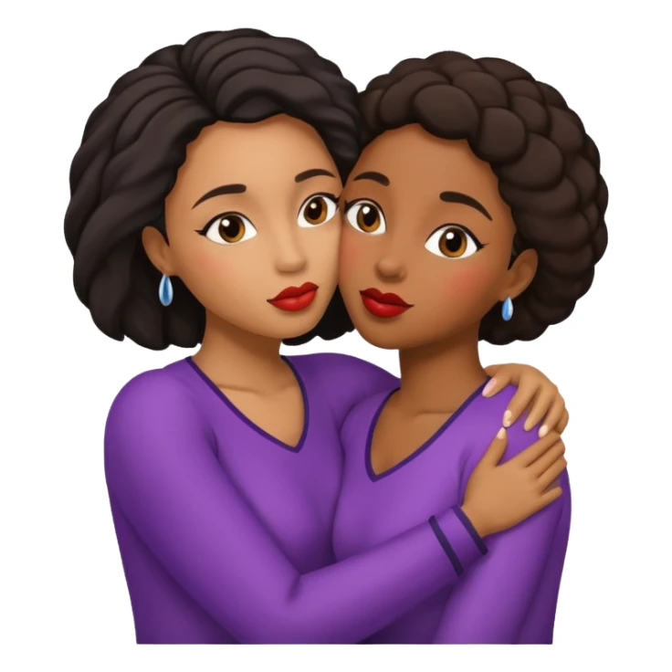 Lesbian kiss African American sticker