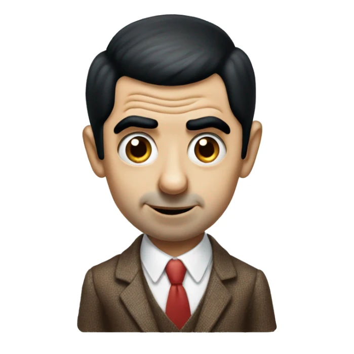 Mr Bean dark hair giving an heart sticker