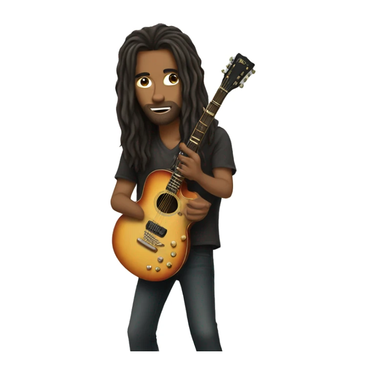 Guitaris with long hair sticker