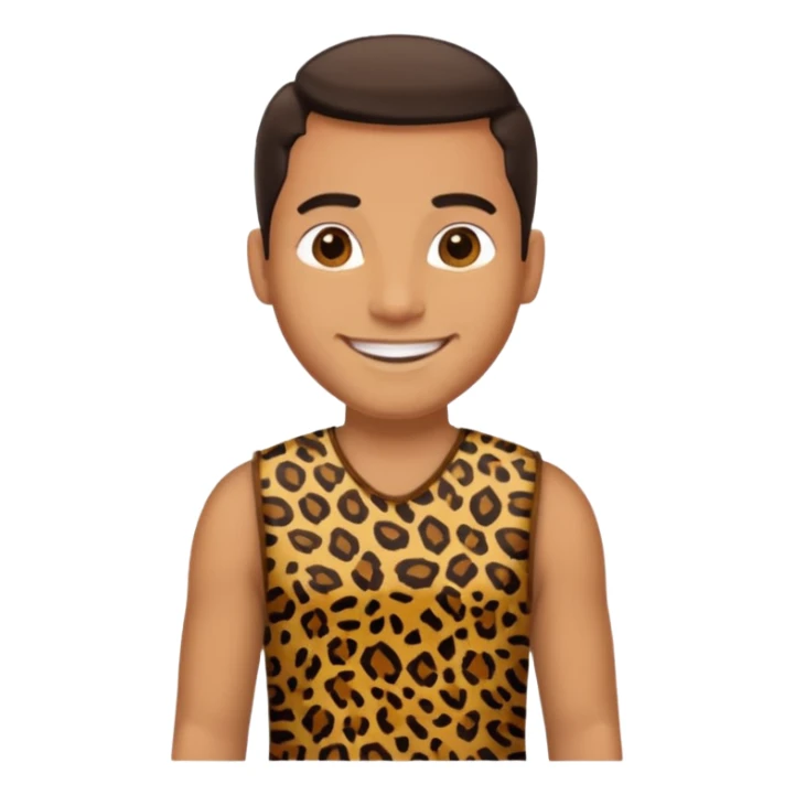 man with dress animal print \ sticker