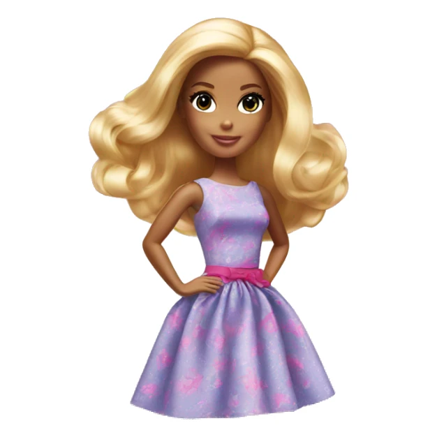 Barbie Doll in dress in box  sticker
