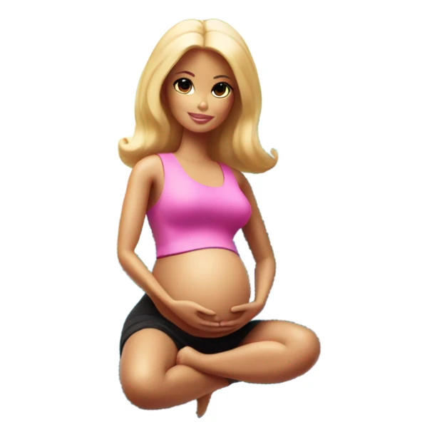 Pregnant Barbie on yoga ball sticker