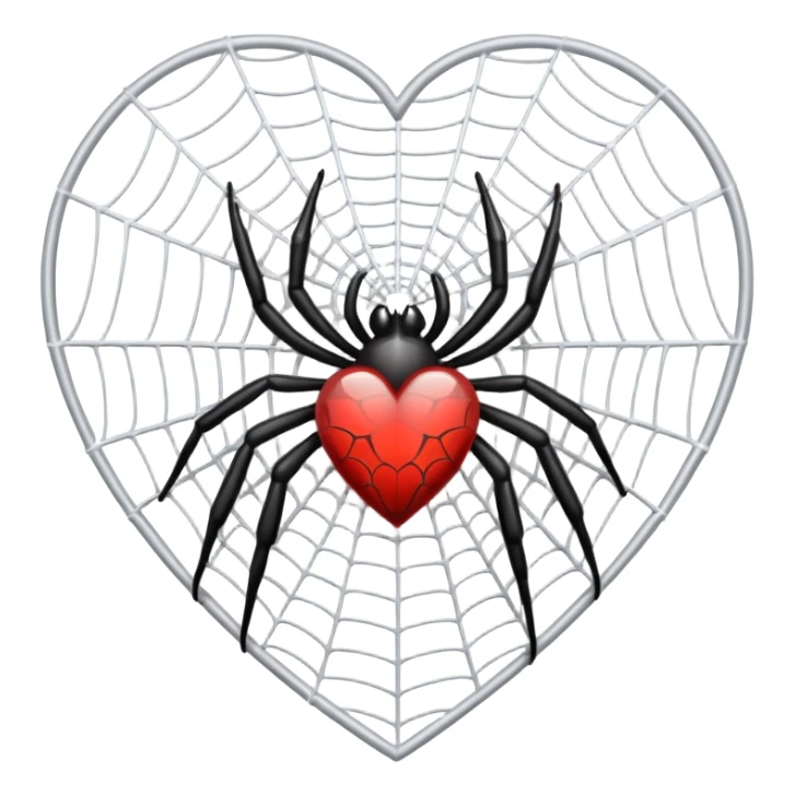An heart emoji made up of SPIDER web sticker