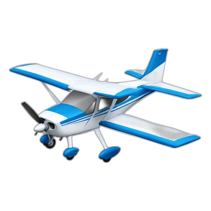 avion cessna 172 celeste y blanco y azul sticker