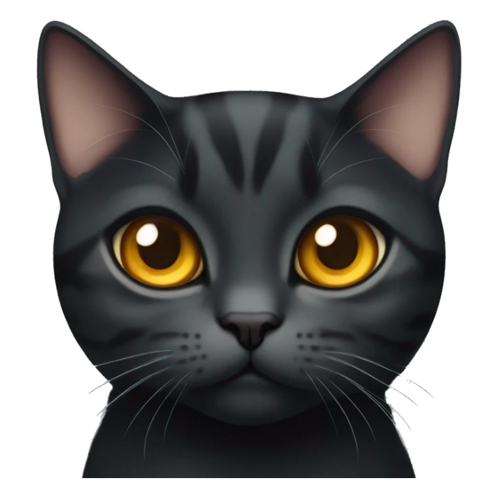 a pure black cute American shorthair cat with amber color eyes sticker