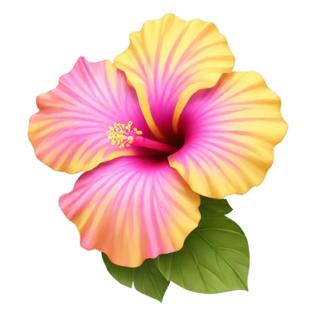 yellow and pink hibiscus flower sticker